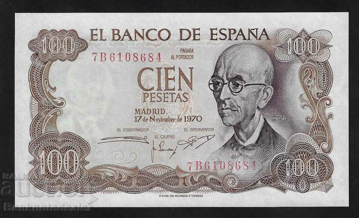 Spain 100 Pesetas 1970 Pick 152 Ref 8486 Unc