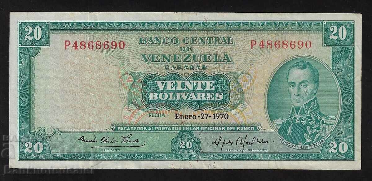 Venezuela 20 Bolivares 1970 Pick 46d Ref 8690