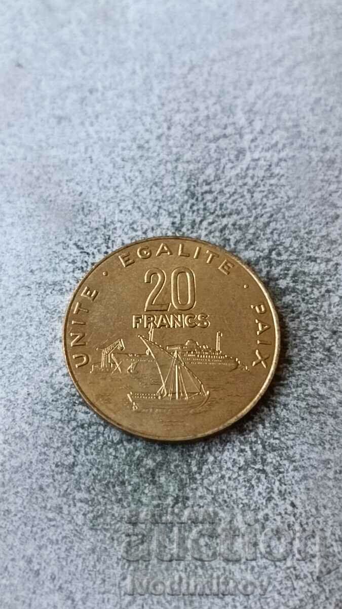 Τζιμπουτί 20 φράγκα 2007