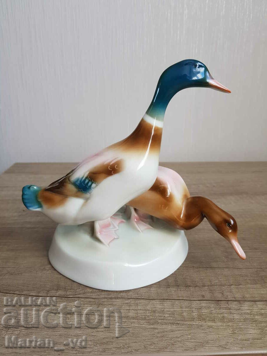 Vintage Zsolnay Porcelain Ducks