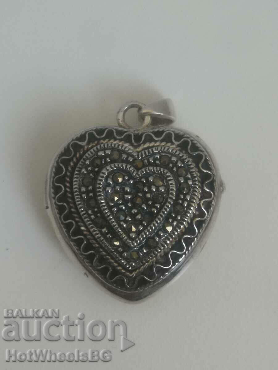 Silver heart pendant - Silver Sterling 925 - 5 Silver heart pendant - Silver Sterling 925 - 5