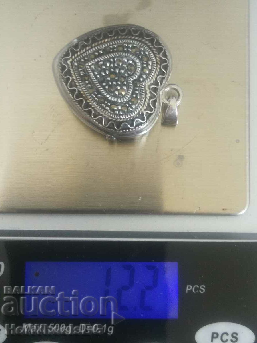 Silver heart pendant - Silver Sterling 925
