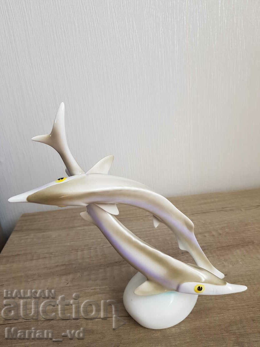 Old porcelain Hollohaza fish figure - 6 Old porcelain Hollohaza fish figure - 6