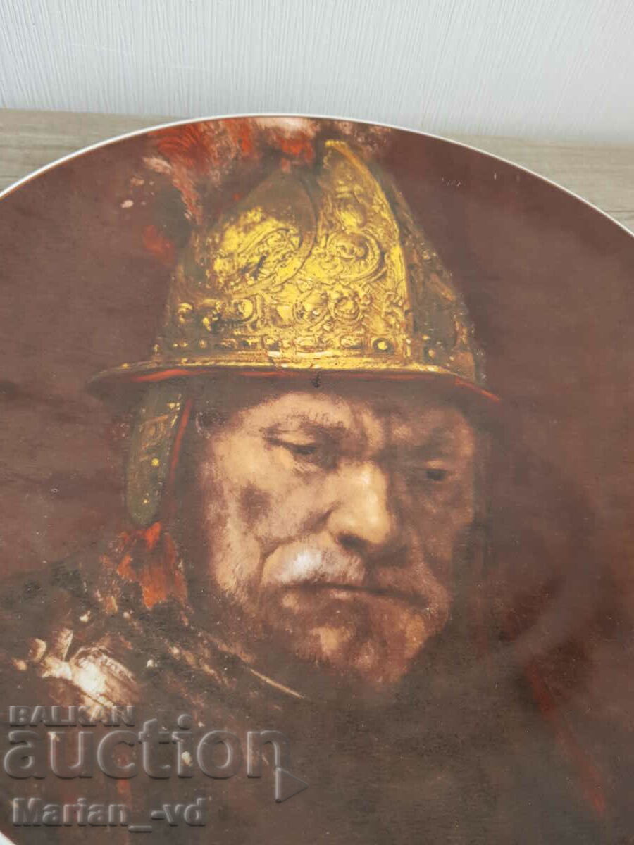 Auction Porcelain wall plate Rembrandt "The Man with a Golden Helmet Auction Porcelain wall plate Rembrandt "The Man with a Golden Helmet