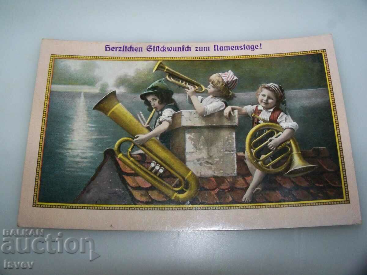 Old name day greeting postcard.