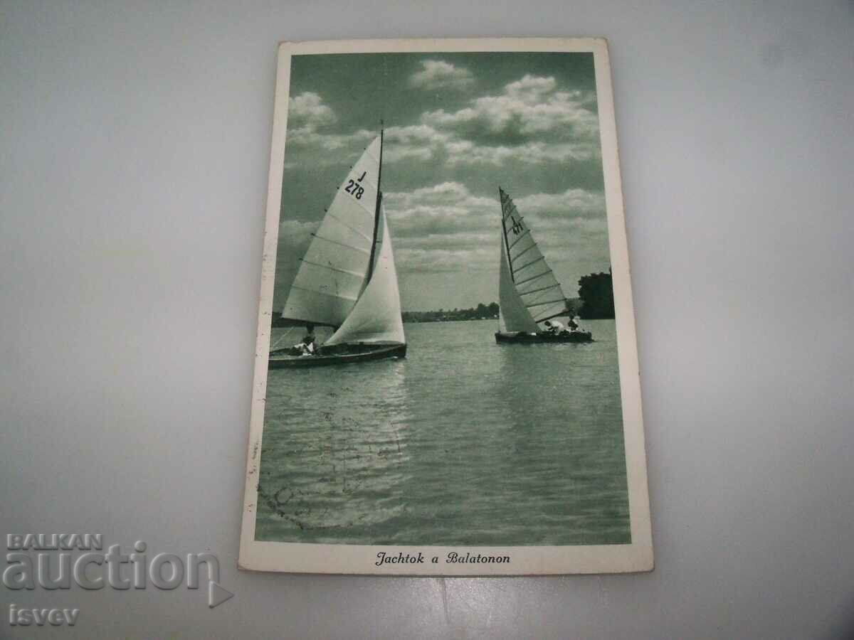 Стара пощенска картичка от езерото Балатон 1937г.