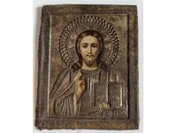 OLD METAL HARDWARE OF ICON LITHOGRAPH JESUS CHRIST