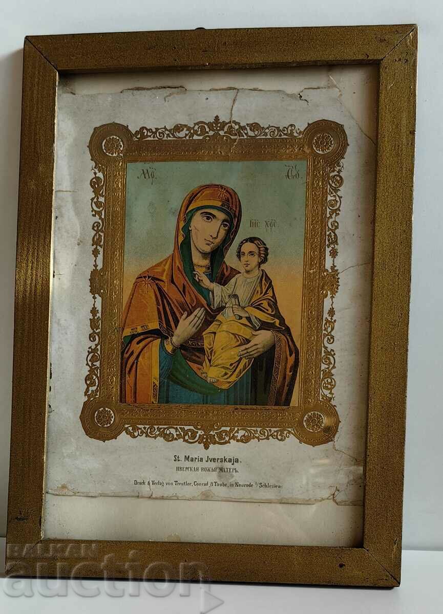 19TH CENTURY LARGE RELIGIOUS CHURCH LITHOGRAPH JESUS VIRGIN MA