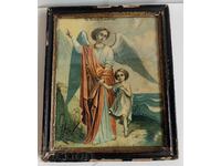 19TH CENTURY GUARDIAN ANGEL RELIGIOUS CHURCH LITHOGRAPH