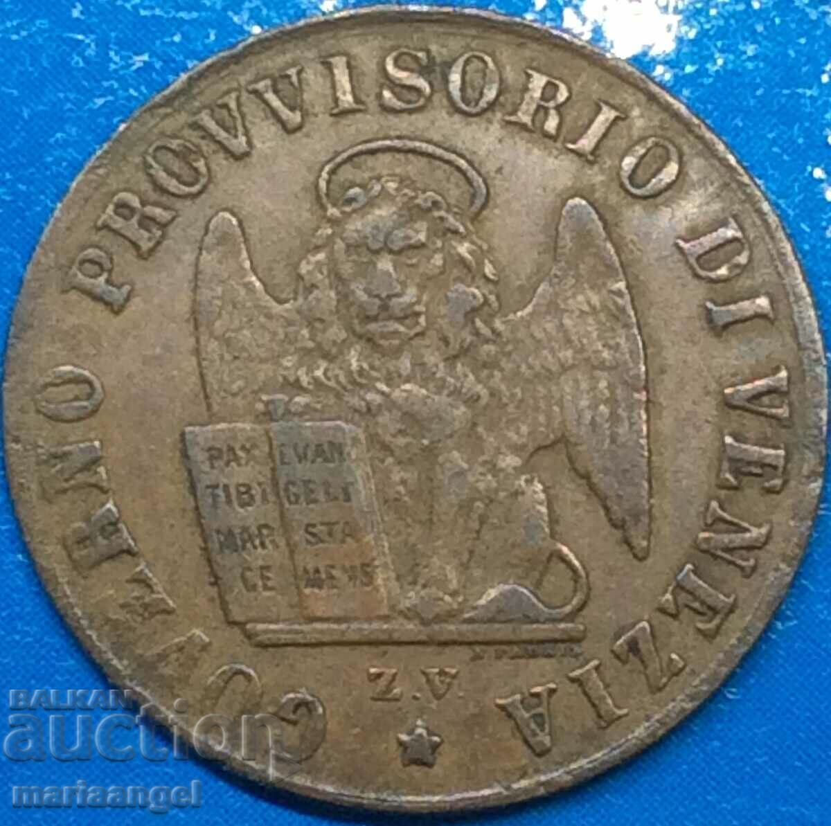 1 centesimo 1849 Italia Veneția - denumire rară „One”