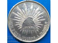 1898 1 песо Мексико 8 реала  25,95г 38мм сребро