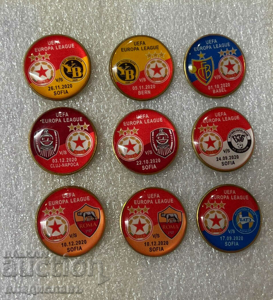 CSKA Sofia badges from Europa League matches