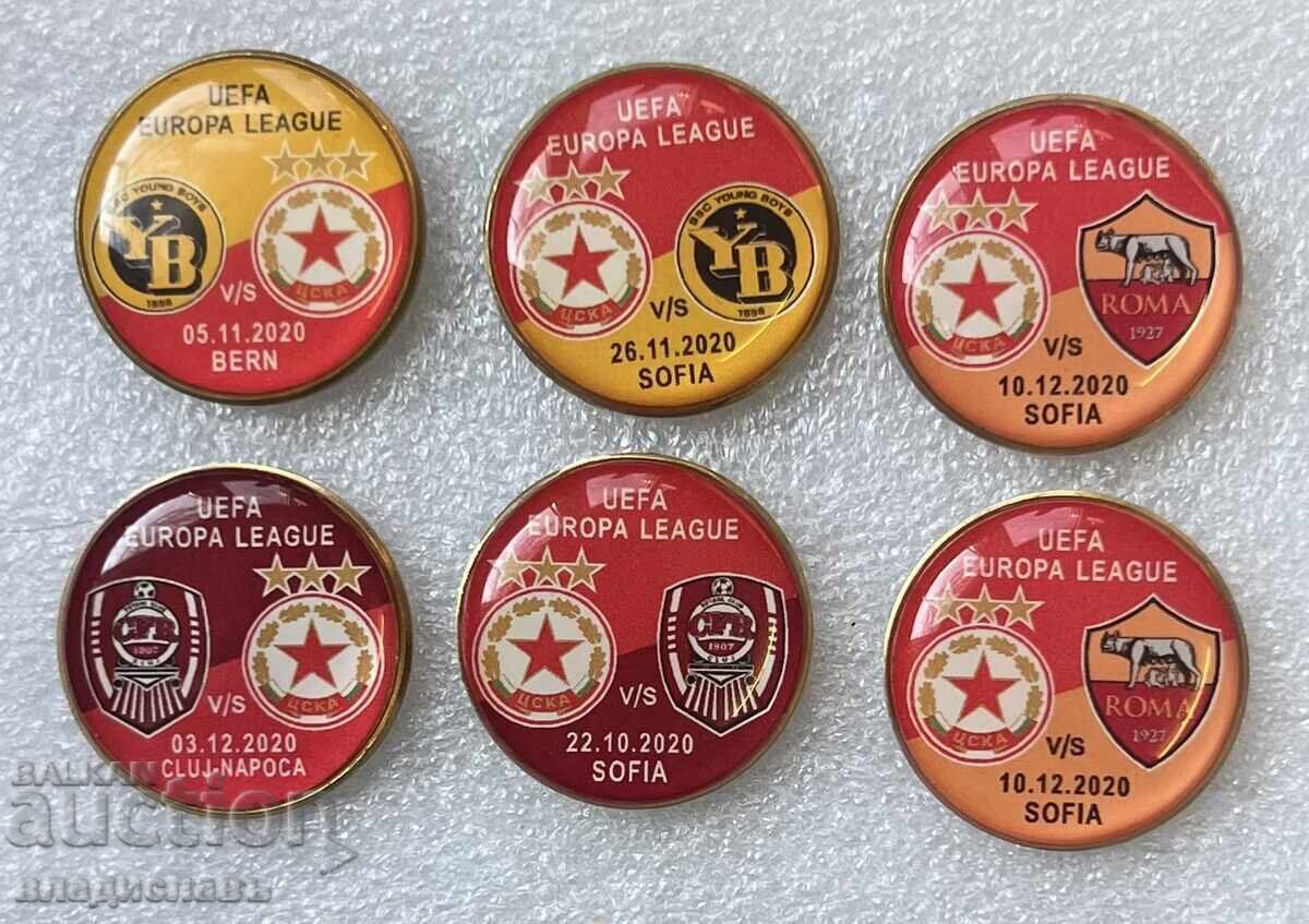 значки ЦСКА София от мачове в Лига ЕВРОПА