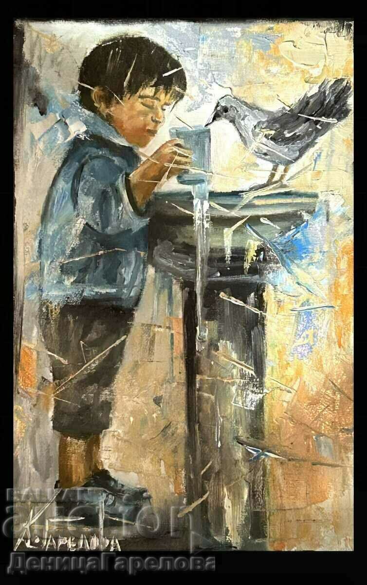 Denitsa Garelova oil painting "Shared" 20/30