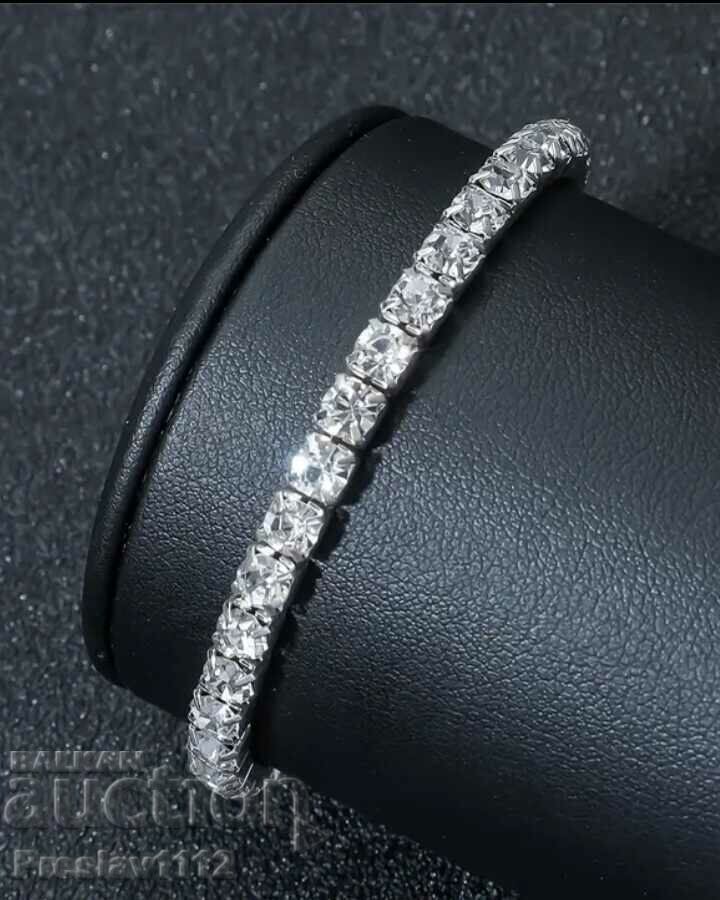 Silver tennis bracelet with zircons