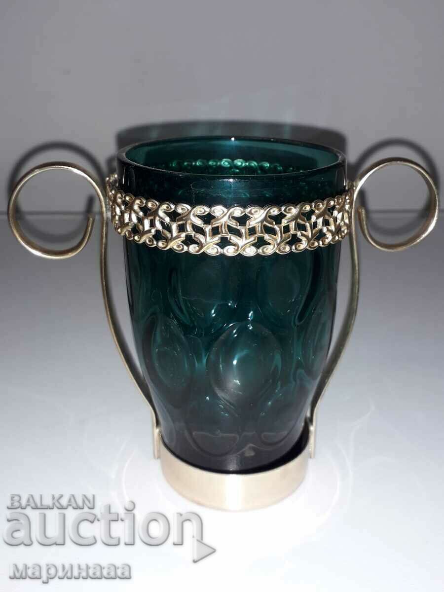 CANDLESTICK. GLASS, BRASS with price 4.00 BGN | € 2.05 CANDLESTICK. GLASS, BRASS with price 4.00 BGN | € 2.05