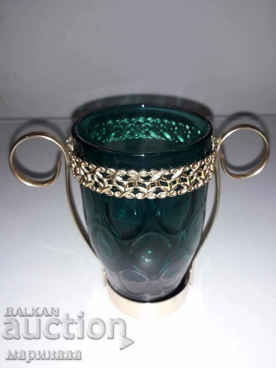 Auction CANDLESTICK. GLASS, BRASS Auction CANDLESTICK. GLASS, BRASS