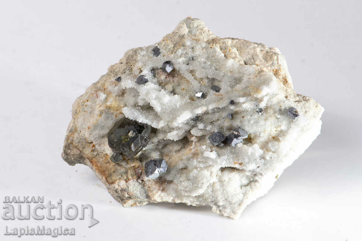 Cleophane with galena and druse quartz from Bulgaria 160g