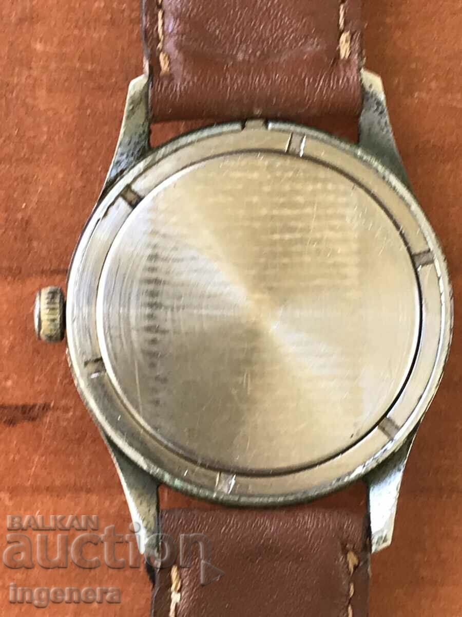 Auction WATCH "WOSTOK" EAST LEATHER CHAIN 18 STONES Auction WATCH "WOSTOK" EAST LEATHER CHAIN 18 STONES