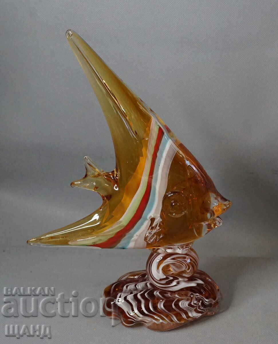 MURANO Мурано Италия Стъклена фигура статуетка риба