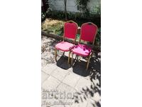 Iron chairs with damask