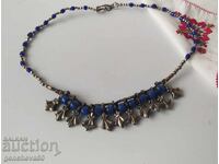 Revival-era necklace (sachan) and blue beads