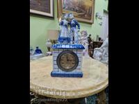 Collectible Dutch porcelain table mechanical clock