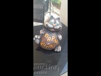 Piggy bank cat ceramic "party money"