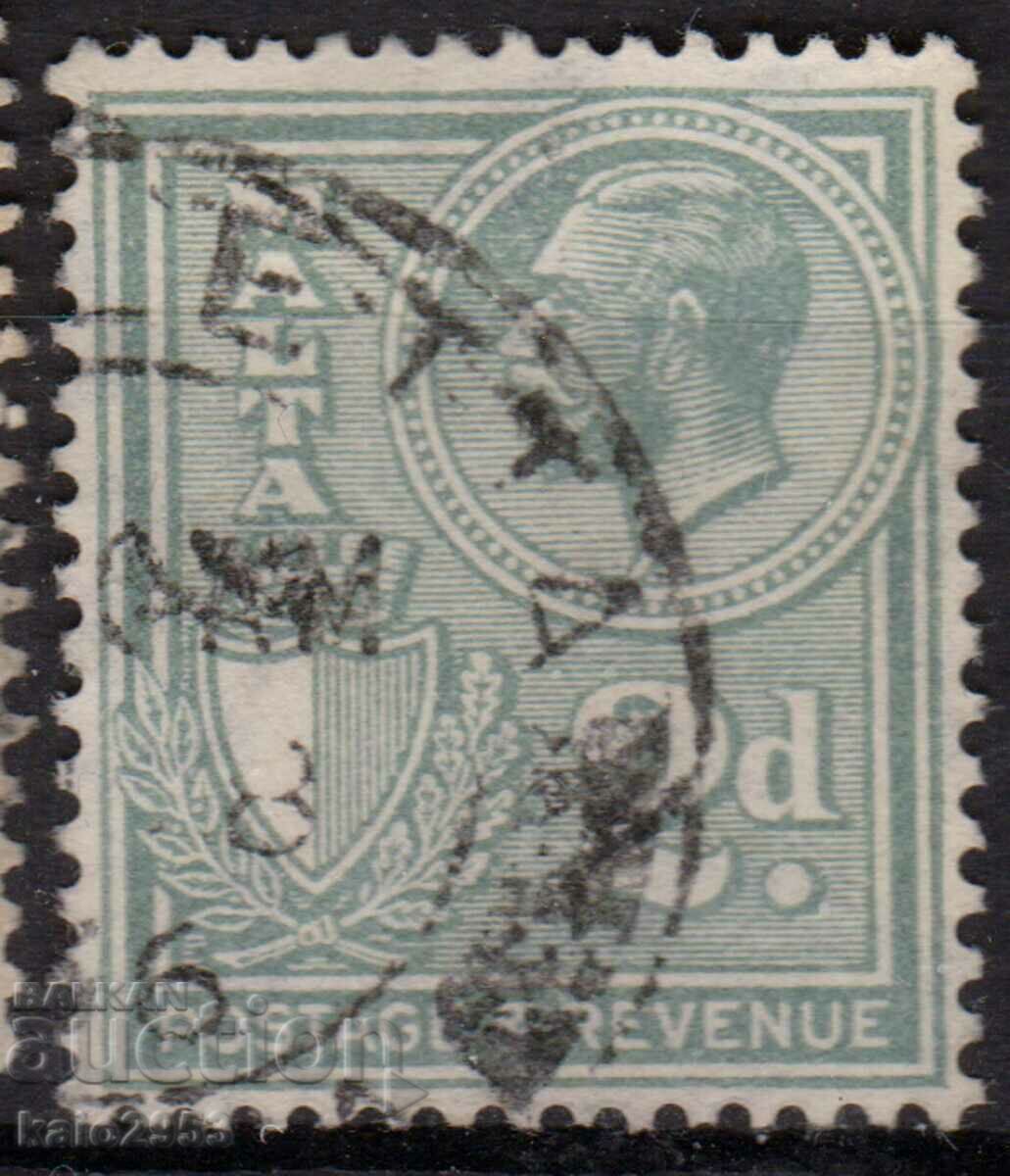 GB/Malta-1930-Regular-KE V+stamp-"Postage/Revenue", γραμματόσημο
