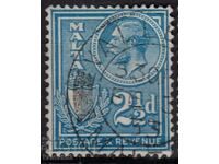 GB/Malta-1930-Редовна-KE V+герба-"Postage/Revenue",клеймо