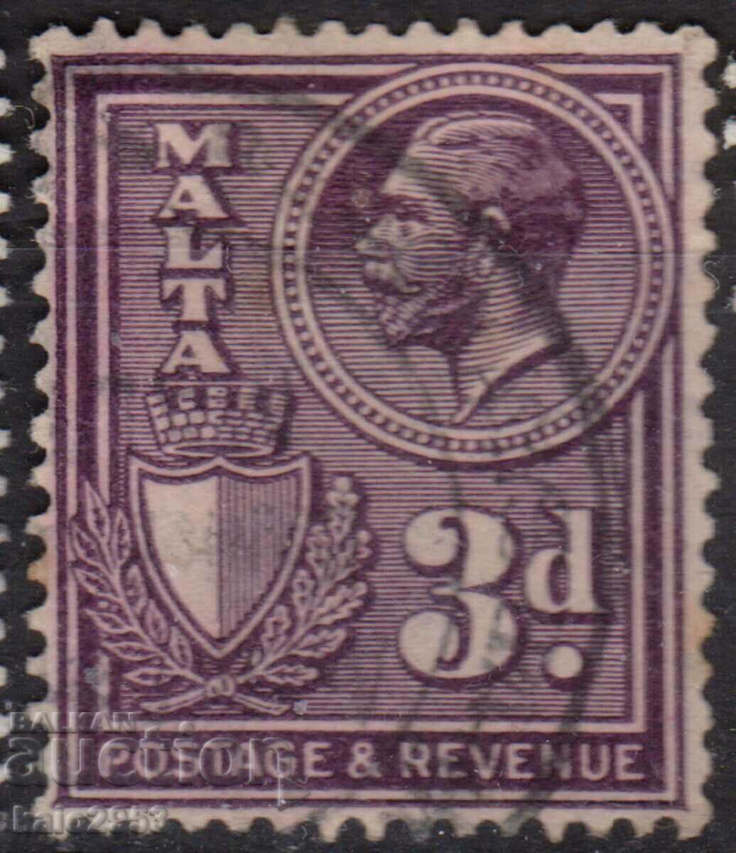 GB/Malta-1930-Regular-KE V+stamp-"Postage/Revenue", γραμματόσημο