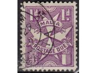 GB/Malta-1947-Για επιπλέον πληρωμή-Μαλτέζικος σταυρός, σφραγίδα