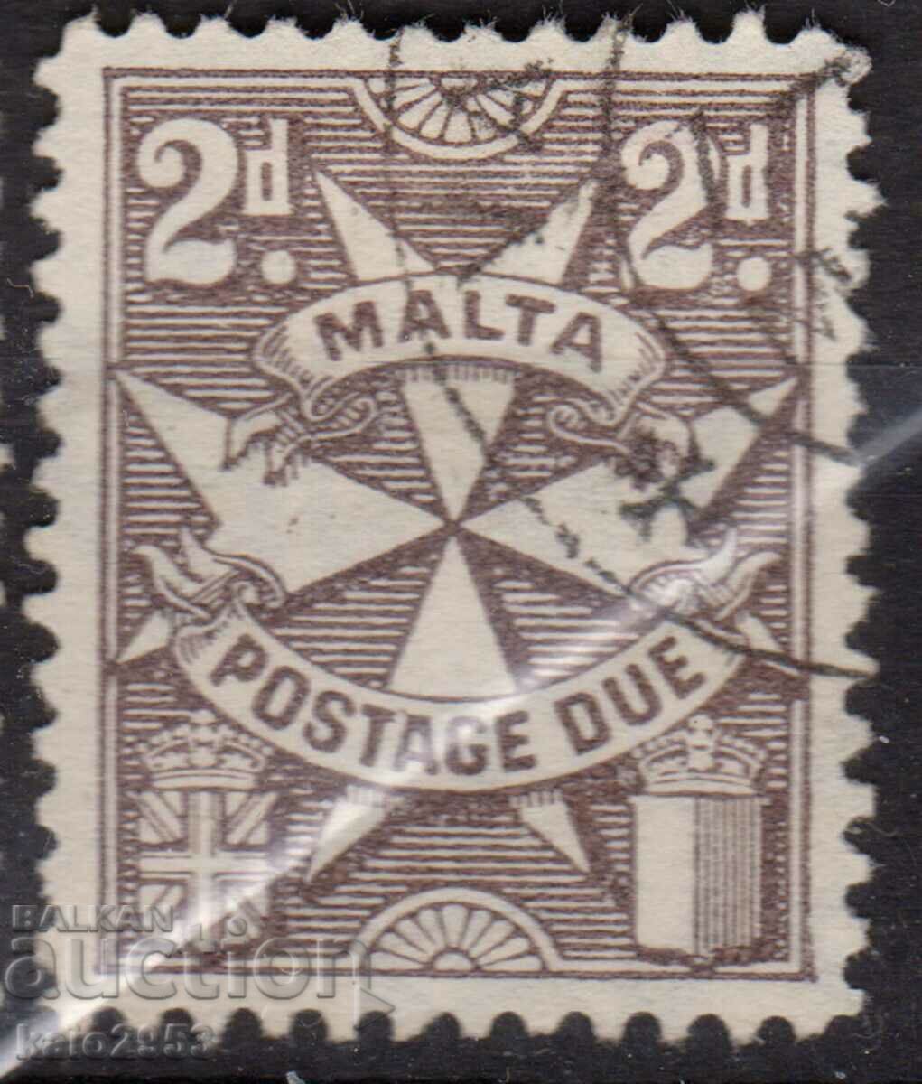 GB/Malta-1947-For additional payment-Maltese cross, stamp