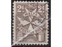 GB/Malta-1947-Για επιπλέον πληρωμή-Μαλτέζικος σταυρός, σφραγίδα
