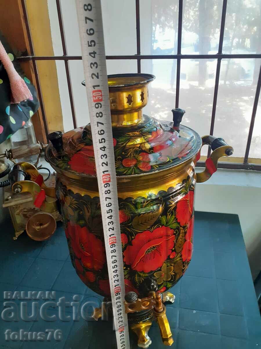 Amazing large Russian painted samovar teapot - 6 Amazing large Russian painted samovar teapot - 6