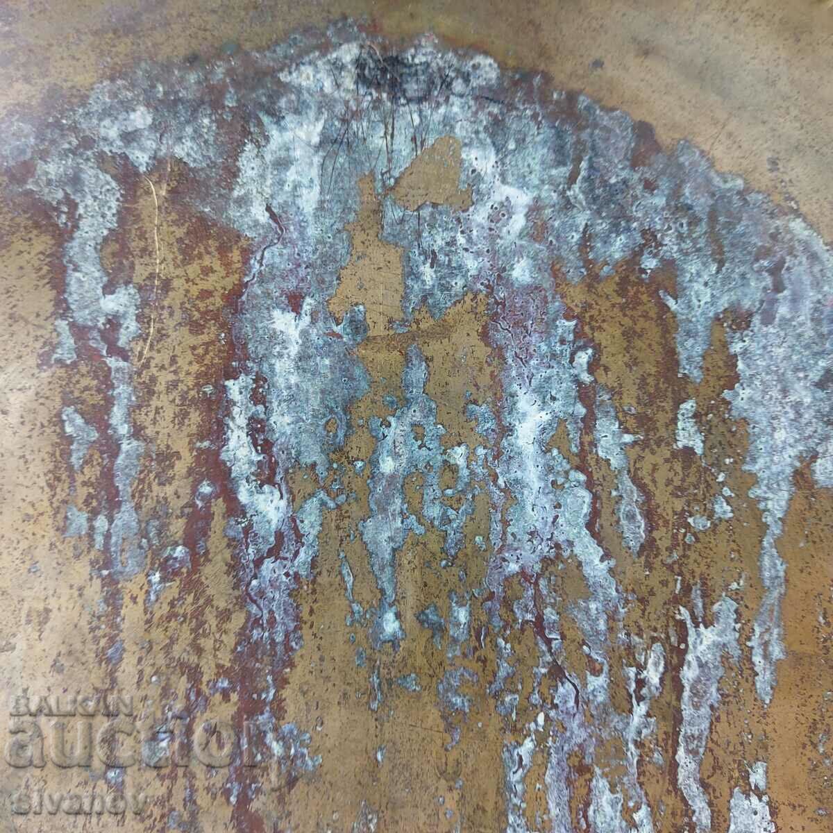 Old brass plate wall decoration with Cleopatra #5612 - 5