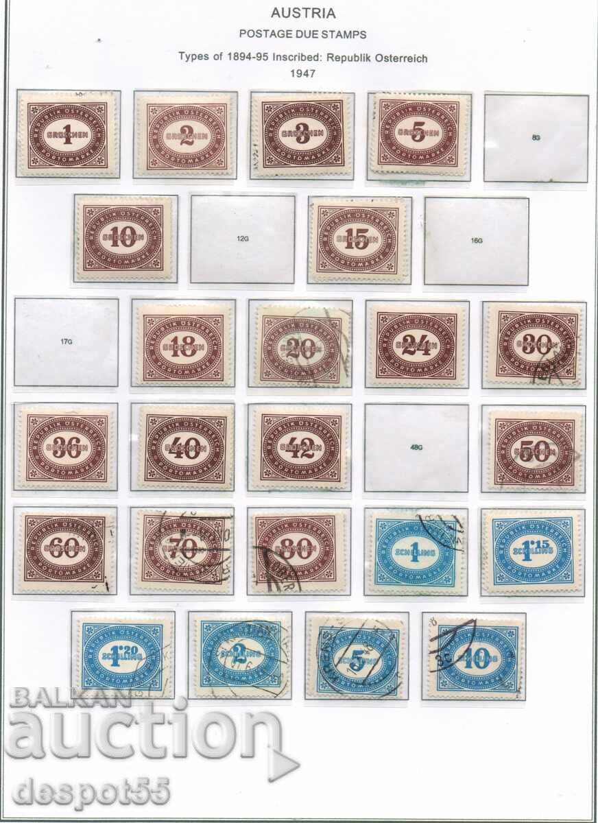 1947-57. Austria. Multe timbre digitale pentru perioada.