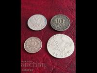 Lot of 4 silver coins
