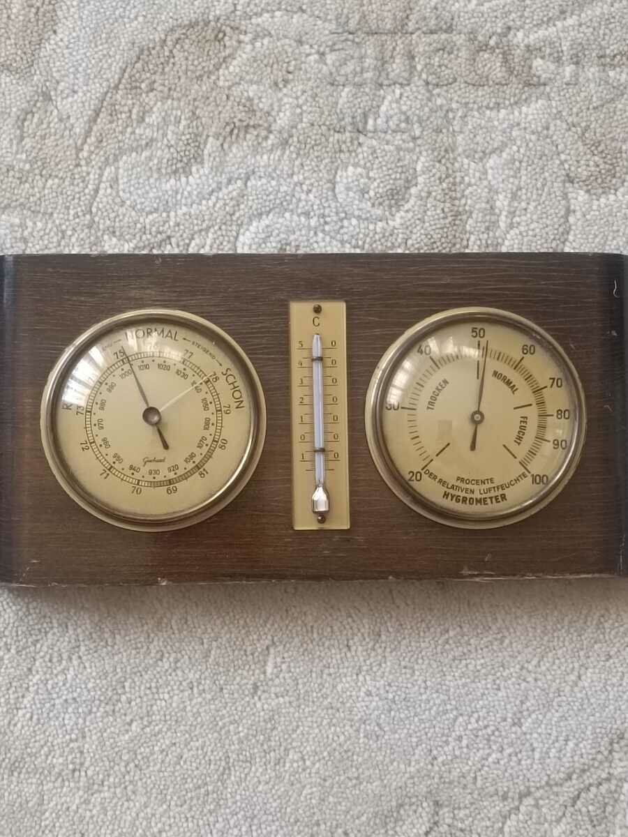 antique old barometer thermometer hair hygrometer meteorologist