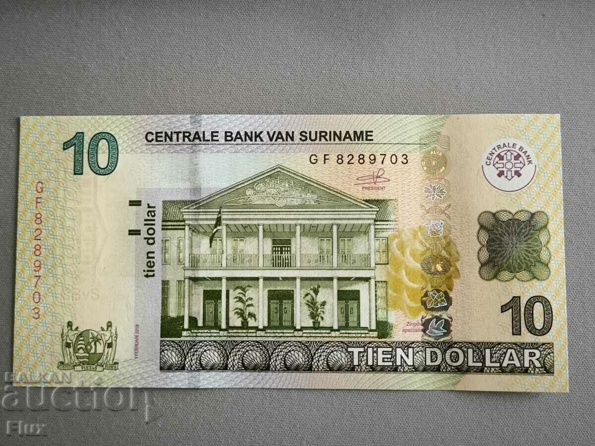 Банкнота - Суринам - 10 долара UNC | 2019г.