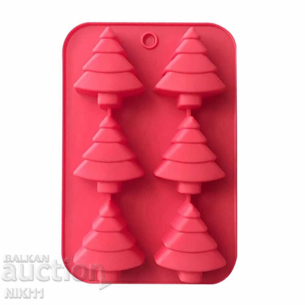 Mold 6 Christmas trees for cake decoration fondant baking Christmas tree