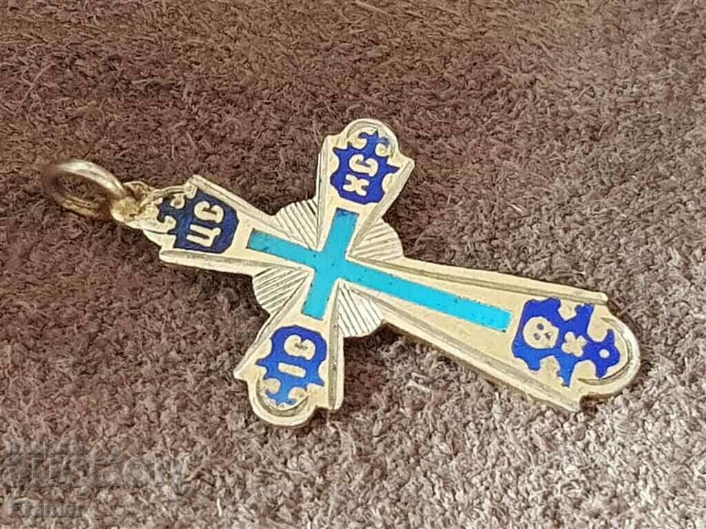 Licitație Argint 84 Rusia Imperială Crucea Rusă cu email și aurire secolul al XIX-lea