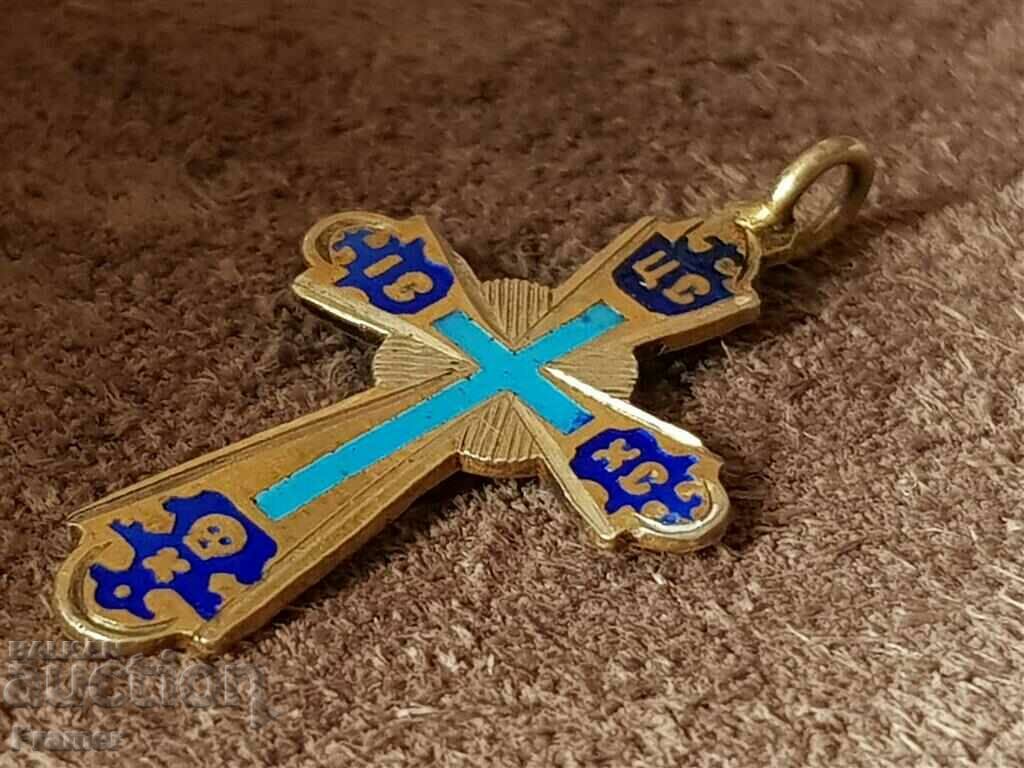 Argint 84 Rusia Imperială Crucea Rusă cu email și aurire secolul al XIX-lea - 5