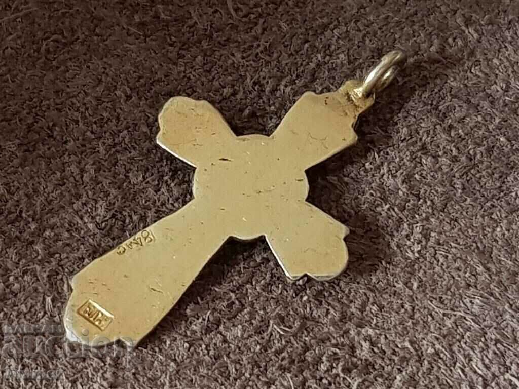 Argint 84 Rusia Imperială Crucea Rusă cu email și aurire secolul al XIX-lea - 6