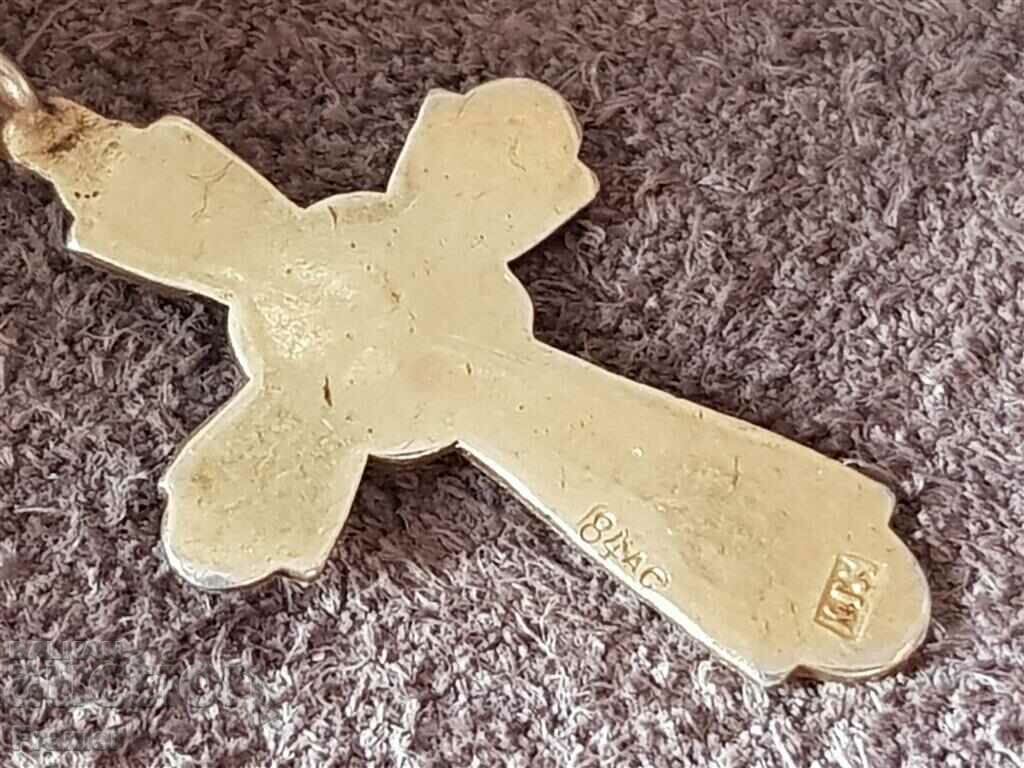 Argint 84 Rusia Imperială Crucea Rusă cu email și aurire secolul al XIX-lea - 7