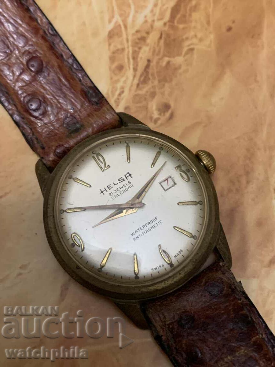 Helsa Calendar Men's Swiss Watch, Working. Rare