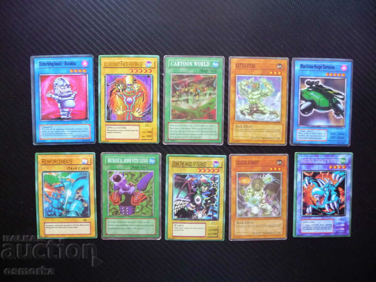 04 Yu Gi Oh playing cards or Yu Gi Oh collection 10 pcs. fans