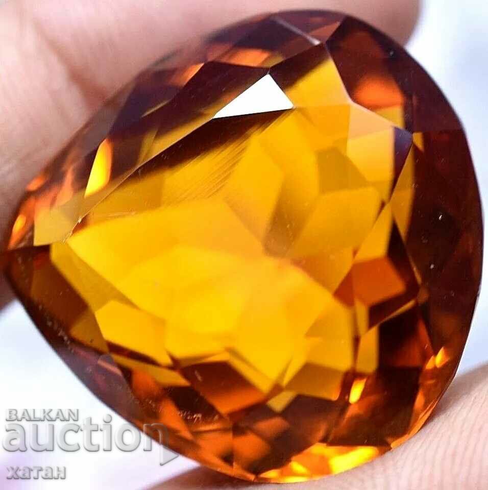 BZC!16.90 Carat Natural Gold Topaz Pear from 1 Penny!