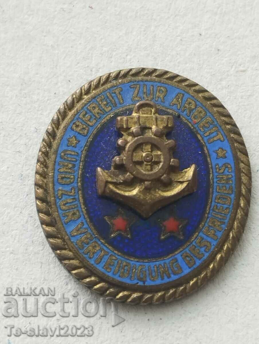 GDR Old Naval insignia badge - enamel