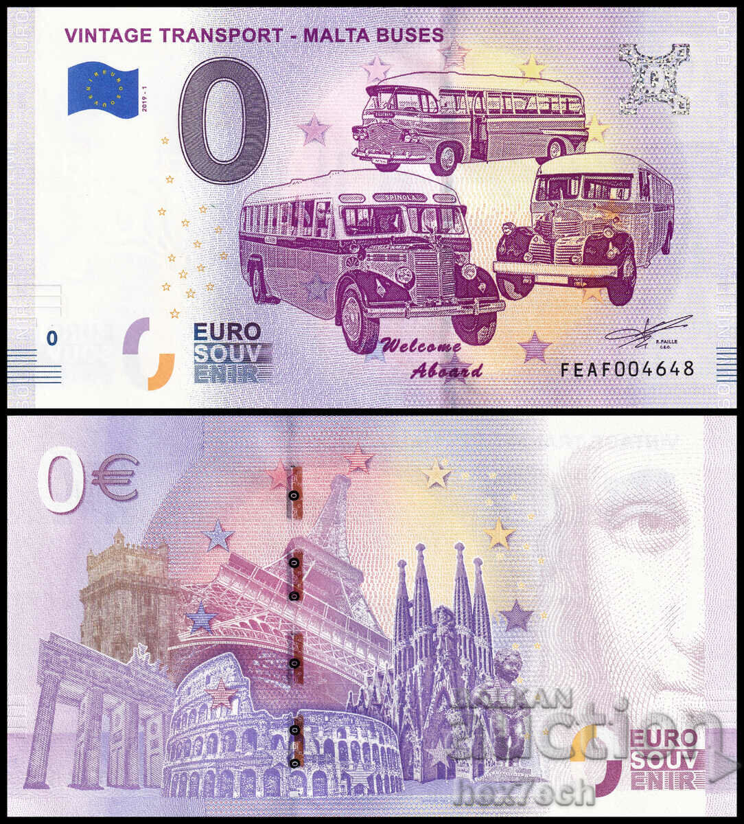 ❤️ ⭐ Μάλτα 2019 0 Euro Vintage Transport UNC νέο ⭐ ❤️